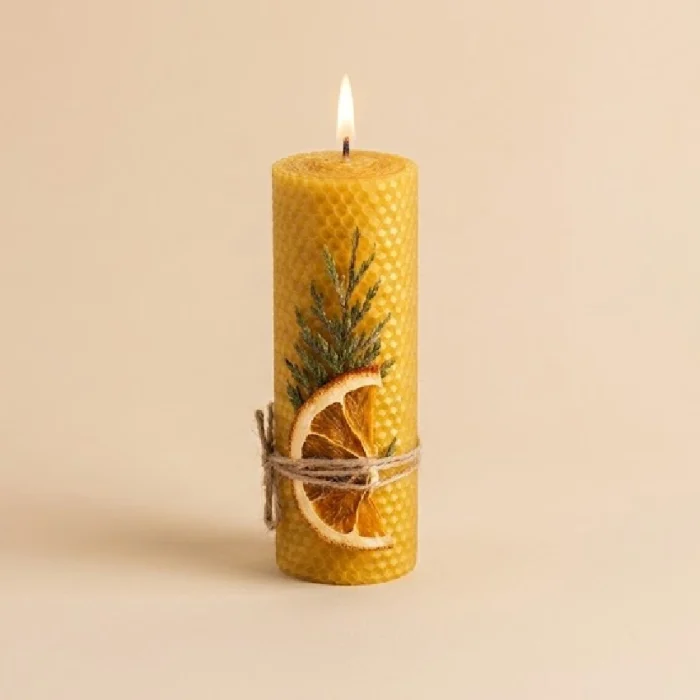 vela miel naranja